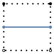 graph case3 {
node [shape=point, fontname="source code pro"];
edge [style=solid, penwidth=2];


v0 [pos="0.,0.!", fillcolor=white];
v1 [pos="1.,0.!", fillcolor=white];
v2 [pos="1.,1.!", fillcolor=black];
v3 [pos="0.,1.!", fillcolor=black];

//v4 [pos="0.5,0.!", color="#5E81AC"];
v5 [pos="1.0,0.5!", color="#5E81AC"];
//v6 [pos="0.5,1.!", color="#5E81AC"];
v7 [pos="0.,0.5!", color="#5E81AC"];

v0 -- v1 [style=dotted];
v1 -- v2 [style=dotted];
v2 -- v3 [style=dotted];
v3 -- v0 [style=dotted];

v5 -- v7 [color="#5E81AC"];

}