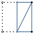 graph case6 {
node [shape=point, fontname="source code pro"];
edge [style=solid, penwidth=2];

v0 [pos="0.,0.!", fillcolor=white];
v1 [pos="1.,0.!", fillcolor=black];
v2 [pos="1.,1.!", fillcolor=black];
v3 [pos="0.,1.!", fillcolor=white];

v4 [pos="0.5,0.!", color="#5E81AC"];
//v5 [pos="1.0,0.5!", color="#5E81AC"];
v6 [pos="0.5,1.!", color="#5E81AC"];
//v7 [pos="0.,0.5!", color="#5E81AC"];

v0 -- v1 [style=dotted];
//v1 -- v2 [style=dotted];
v2 -- v3 [style=dotted];
v3 -- v0 [style=dotted];

v4 -- v1 [color="#5E81AC"];
v1 -- v2 [color="#5E81AC"];
v2 -- v4 [color="#5E81AC"];
v2 -- v6 [color="#5E81AC"];
v6 -- v4 [color="#5E81AC"];

}